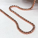 1м - Стразовий ланцюг SS6 (2мм), Топаз у рожевій оправі, фото 2