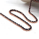 1м - Стразовий ланцюг SS6 (2мм), Чорний гранат, фото 2