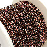 1м - Стразовий ланцюг SS6 (2мм), Чорний гранат, фото 4