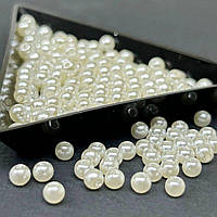 (20 грам) Намистини пластик  Ø4мм - айворі перламутр