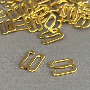 10 шт. - Золотий регулятор 1 см (метал) для ремінців бюстгальтера (застібка)