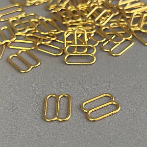 10 шт. - Золотий регулятор 1 см (метал) для бюстгальтера (вісімка)