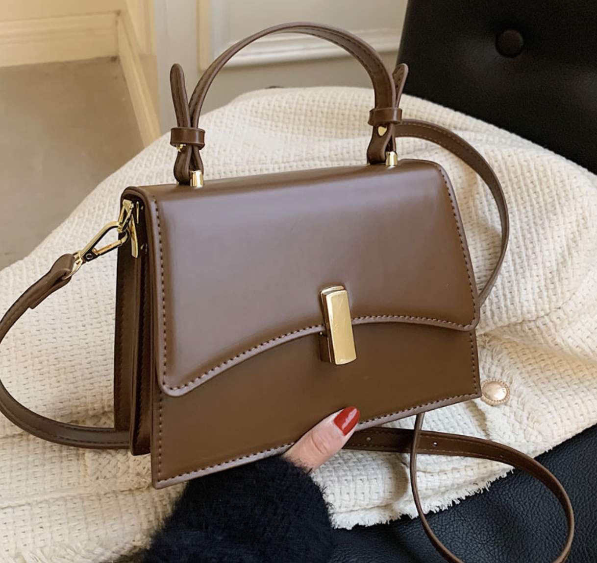 Сумка жіноча шкіряна через плече Katе Коричневий, фото 1