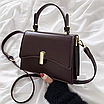 Сумка жіноча шкіряна через плече Katе Шоколадний, фото 2