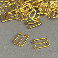 10 шт. - Золотий регулятор 1 см (метал) для ремінців бюстгальтера (застібка)