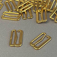 10 шт. - Золотий 1,5 см регулятор (МЕТАЛ) для бретелів бюстгальтера (застібка)