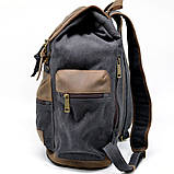 Міський рюкзак із кінської шкіри та парусини TARWA RG-0010-4lx Сірий, фото 3