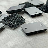 20 шт - Стрази акрилові пришивні 13х18 мм, чорний рефлений, фото 2