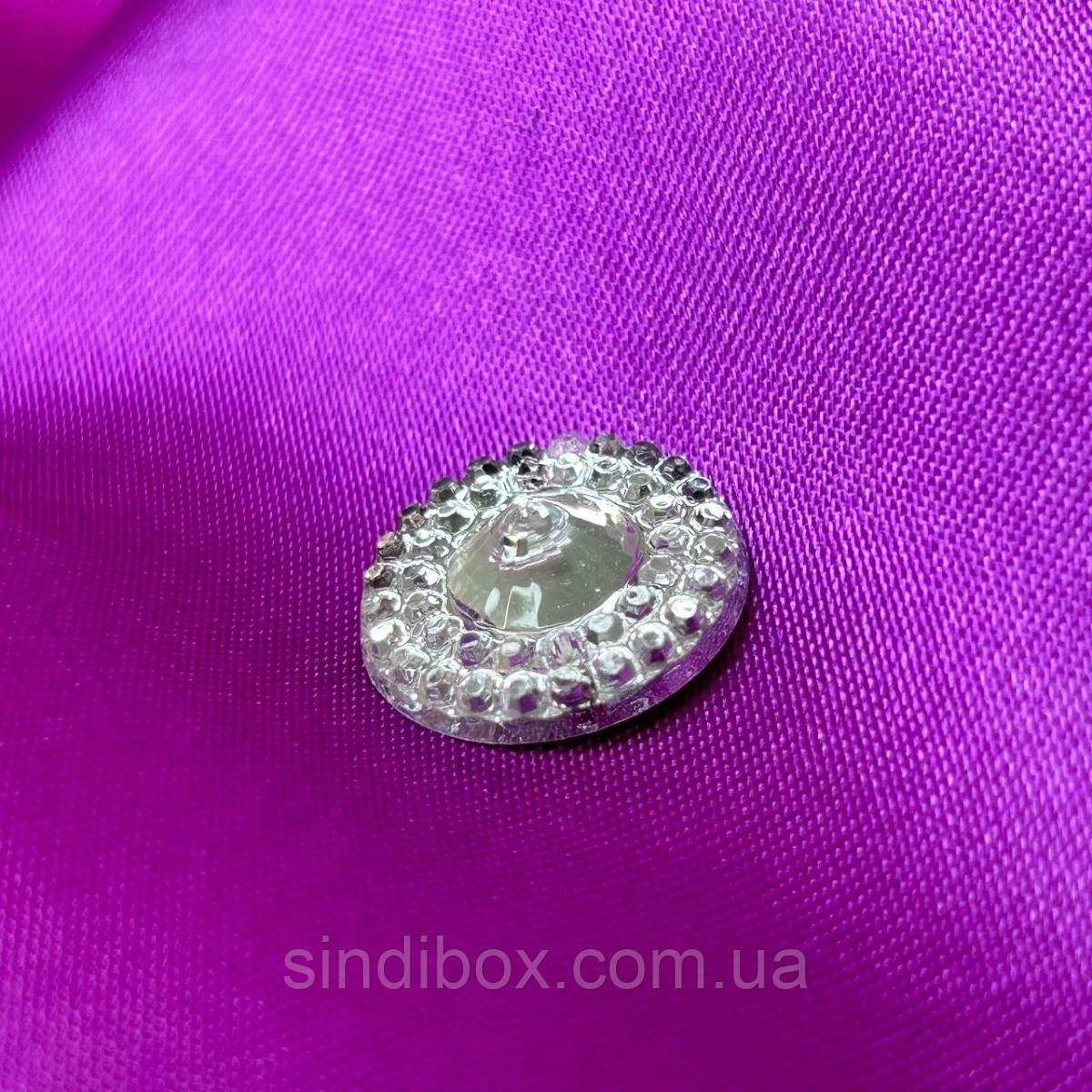 20 шт - Стрази акрилові пришивні 17 мм, срібло пірамідка, фото 1