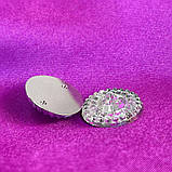 20 шт - Стрази акрилові пришивні 17 мм, срібло пірамідка, фото 2