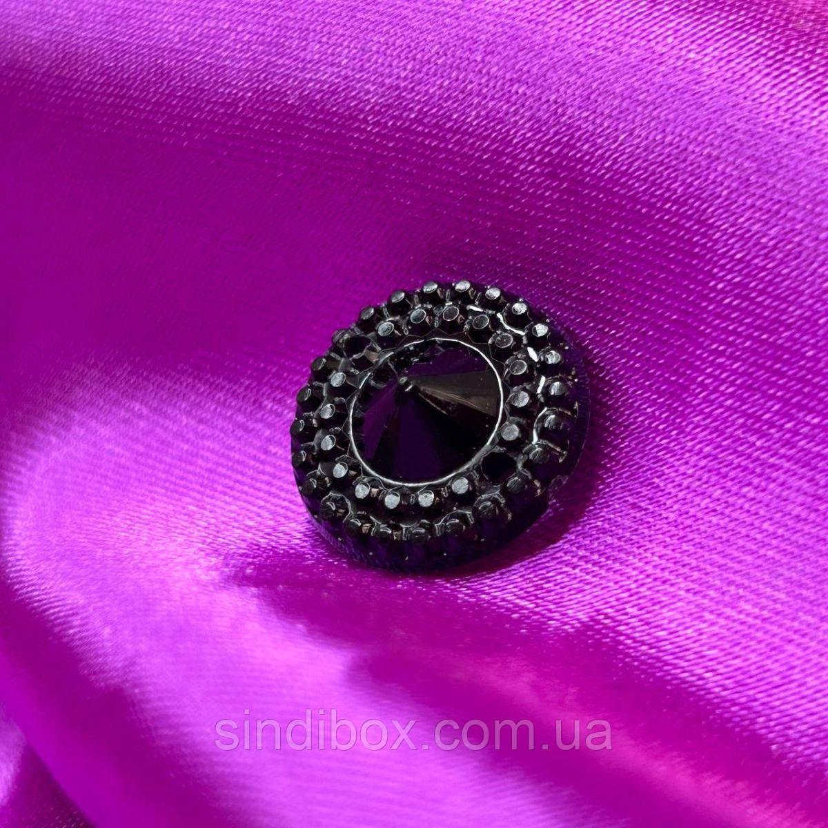 20 шт - Стрази акрилові пришивні 17 мм, чорна прозора пірамідка, фото 1