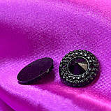 20 шт - Стрази акрилові пришивні 17 мм, чорна прозора пірамідка, фото 2