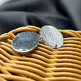 20 шт - Стрази акрилові пришивні 18х25 мм, срібло рефлене, фото 2