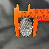 20 шт - Стрази акрилові пришивні 18х25 мм, срібло рефлене, фото 4