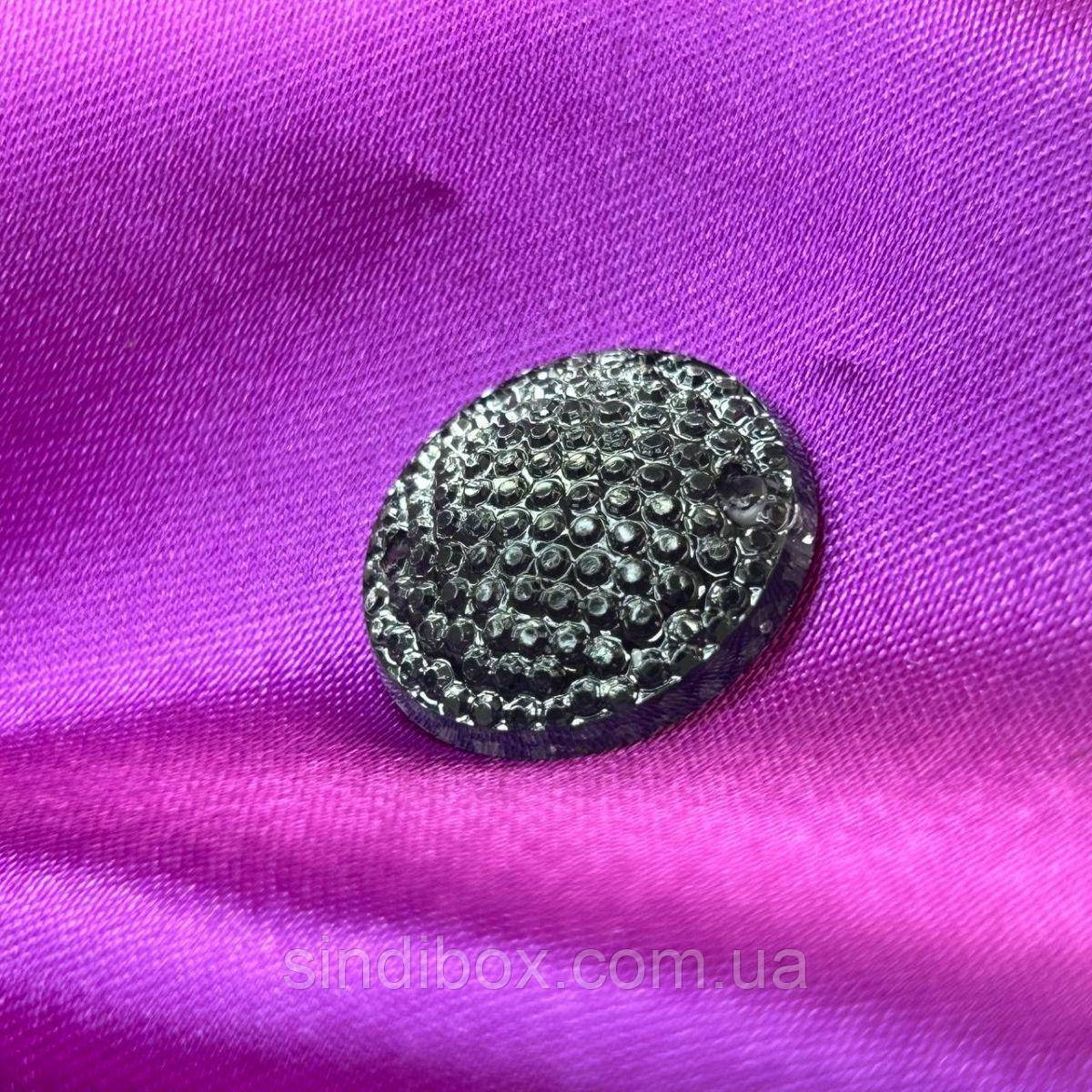 20 шт - Стрази акрилові пришивні 20 мм, чорні прозорі рефлені, фото 1