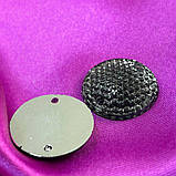 20 шт - Стрази акрилові пришивні 20 мм, чорні прозорі рефлені, фото 2