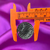 20 шт - Стрази акрилові пришивні 20 мм, чорні прозорі рефлені, фото 3