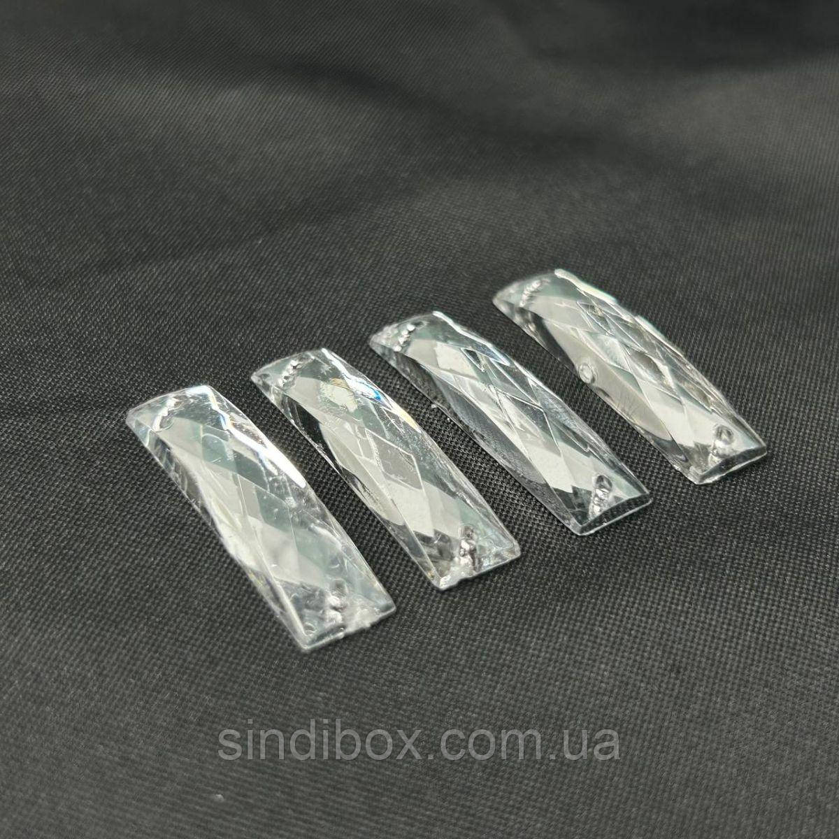 20 шт - Стрази акрилові пришивні 7х26 мм, кристал, фото 1