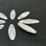 20 шт - Стрази акрилові пришивні 8х28 мм, срібло, фото 2