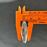 20 шт - Стрази акрилові пришивні 8х28 мм, срібло, фото 4