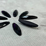 20 шт - Стрази акрилові пришивні 8х28 мм, чорний, фото 2