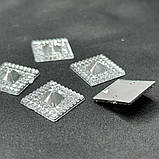 20 шт - Стрази акрилові пришивні пірамідка 16 мм, срібло, фото 2