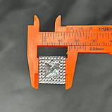 20 шт - Стрази акрилові пришивні пірамідка 16 мм, срібло, фото 3