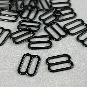 10 шт. - Чорний 1,2 см регулятор (МЕТАЛ) для бретелів бюстгальтера (вісімка)