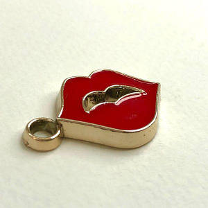 10 шт/уп Підвіска пластикова 17х25мм Губки золото з червоним