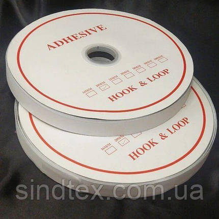 22,5м. Липучка клейова 2см самоклеюча, БІЛА (Velcro), фото 3