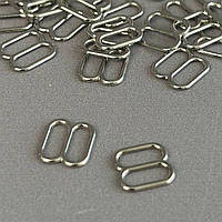 10 шт. - Срібло 0,8 см регулятор (МЕТАЛ) для бретелів бюстгальтера (вісімка)