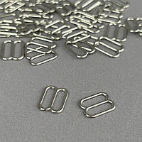 10 шт. - Срібний регулятор 1 см (метал) для ремінців бюстгальтера (вісімка)
