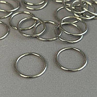 10 шт. - Срібний 1,5 см регулятор (МЕТАЛ) для бретелів бюстгальтера (кільце)