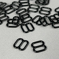 10 шт. - Чорний 0,8 см регулятор (МЕТАЛ) для бретелів бюстгальтера (вісімка)