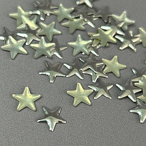 10г - Металострази термоклейові, зірка 10 мм - срібло