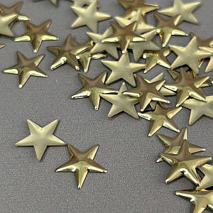 10г - Металострази термоклейові, зірка 13 мм - світле золото