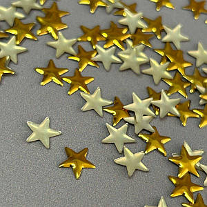 10г - Металострази термоклейові, зірка 8 мм - золото