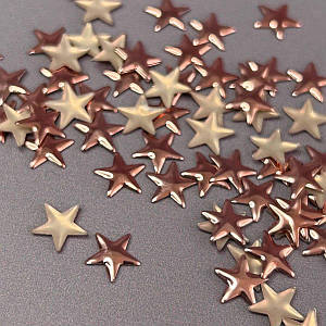 10г - Металострази термоклейові, зірка 8 мм - рожеві