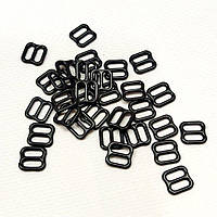 10 шт. - Чорний 0,8 см регулятор-вісімка метал для бретелей бюстгальтера -Туреччина