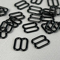 10 шт. - Чорний 1 см регулятор (МЕТАЛ) для бретелів бюстгальтера (вісімка)