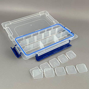 23х12 см 15 комірок пластикова тара-контейнер, органайзер для рукоділля та шиття