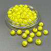 (20 гр) Акрилові грановані намистини "З білою серединкою" 8 мм - лимонний, фото 2