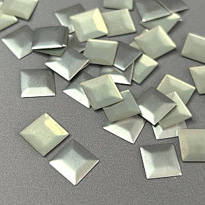 10г - Металострази термоклейові, квадрат 10 мм - срібло матове