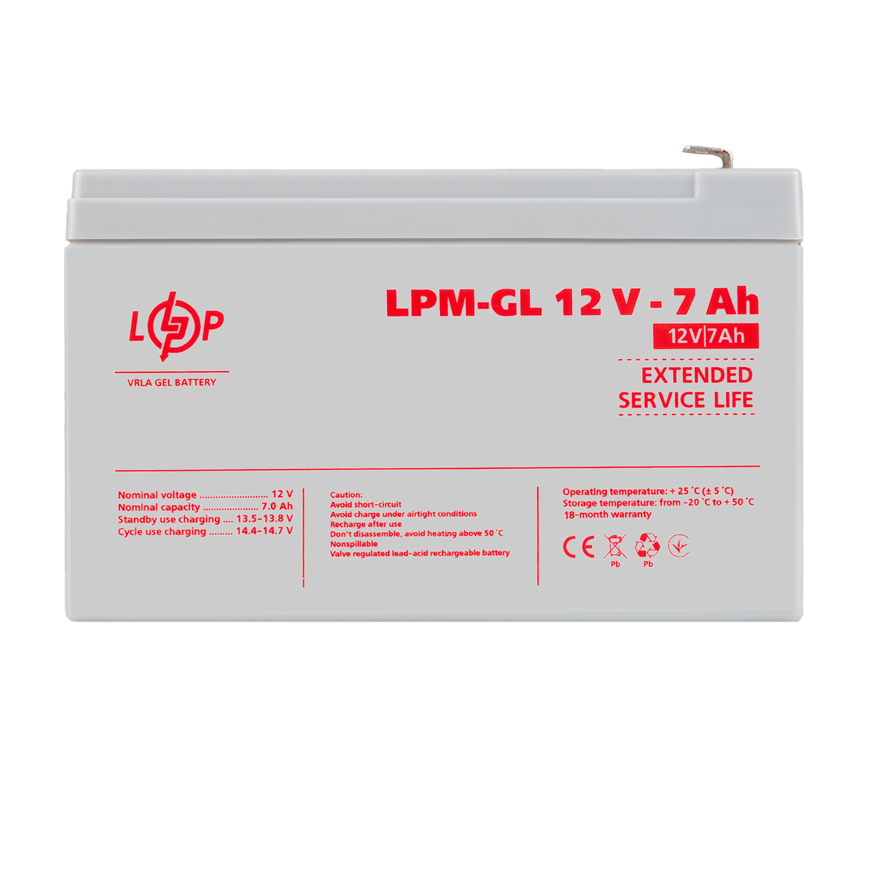 Акумулятор гелевий LPM-GL 12V - 7 Ah, фото 1