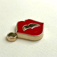 10 шт/уп Підвіска пластикова 17х25мм Губки золото з червоним