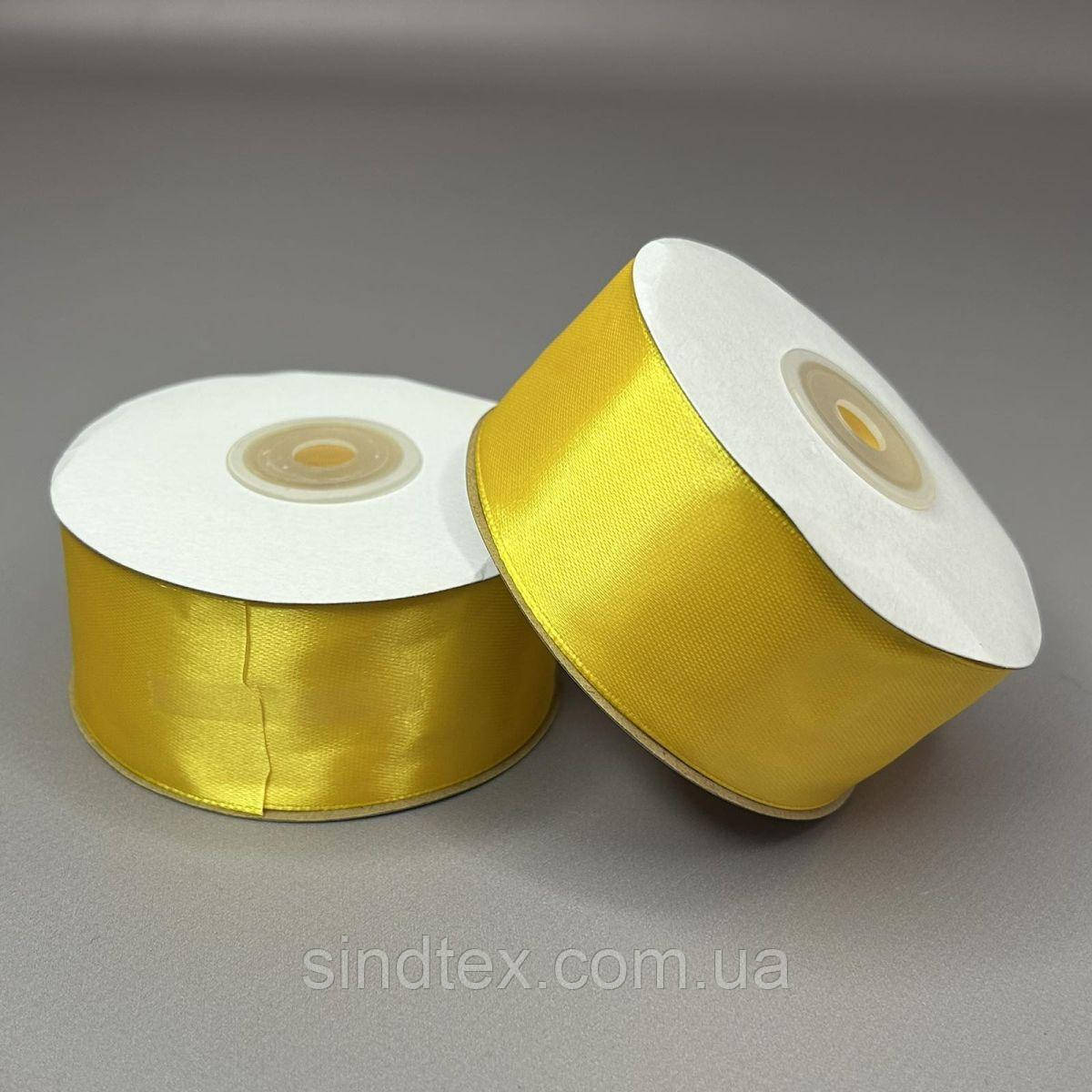 27 м - Стрічка атласна 38 мм (#015) - жовта