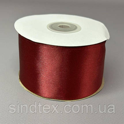 27 м - Стрічка атласна 5см (#063) - бордо, фото 3