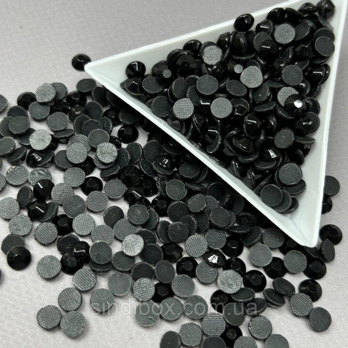 SS30 (6,3-6,5 мм) термоклейові стрази - 10 гр - col Jet, фото 1