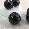 (20 грам) Ø17 мм Намистини грановані пластик- чорний, фото 3