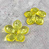 (20 грам) Ø23 мм Намисто пластик Квітка, #5104 - лимонний прозорий, фото 3